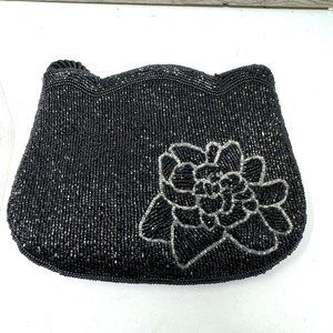 Elegant Black Beaded Mini Bag